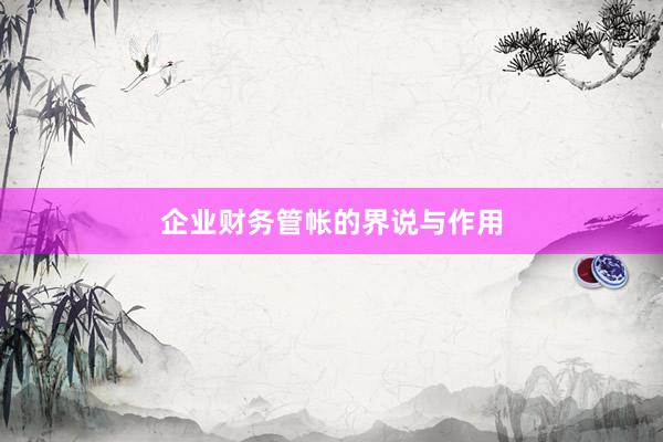 企业财务管帐的界说与作用
